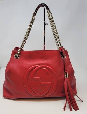 Gucci Medium Red Leather Soho tote