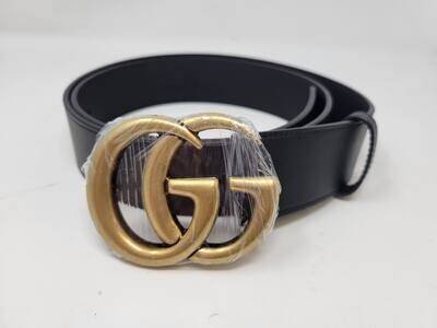 Gucci GG Wide Black Leather Belt Size 100