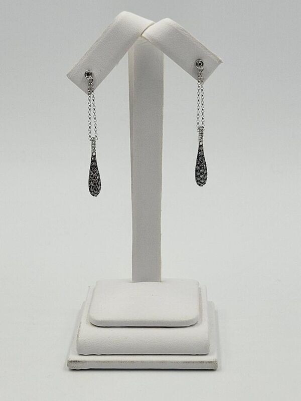 14kt White Gold Dangle Diamond Earrings