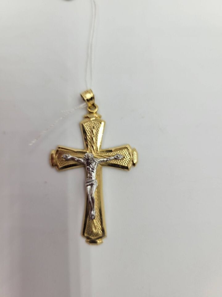 10kt Yellow & White Gold Crucifix Pendant