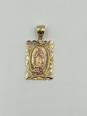 10kt Yellow & Rose Gold Lady of Guadalupe Pendant
