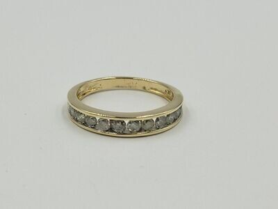 10kt Yellow Gold Diamond Anniversary Ring Band Size 8 3/4