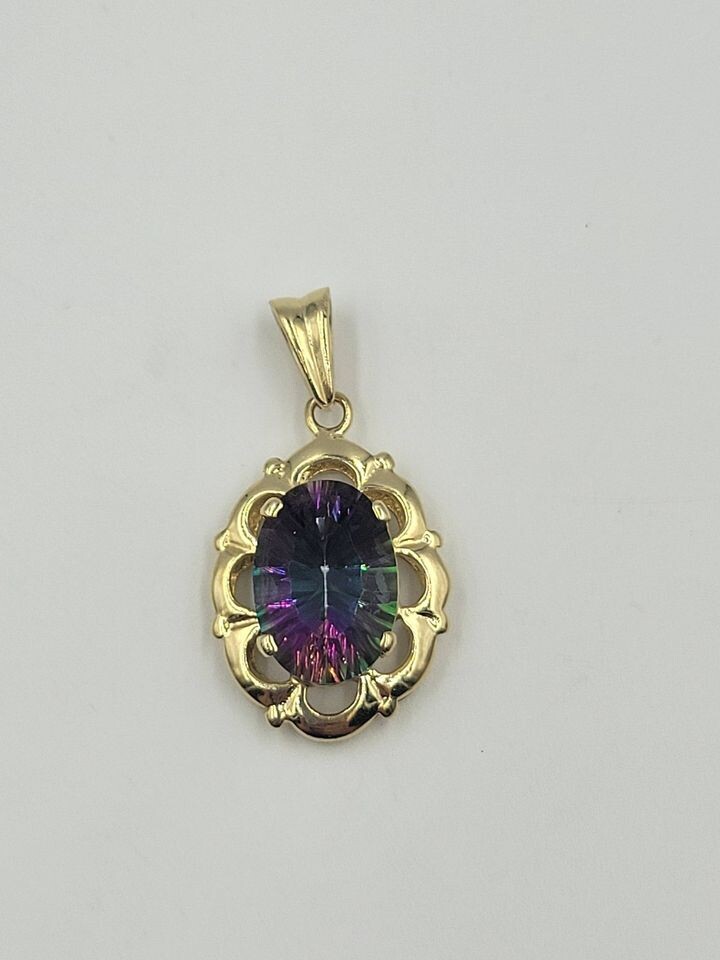 14kt Yellow Gold Mystic Colored Stone Pendant