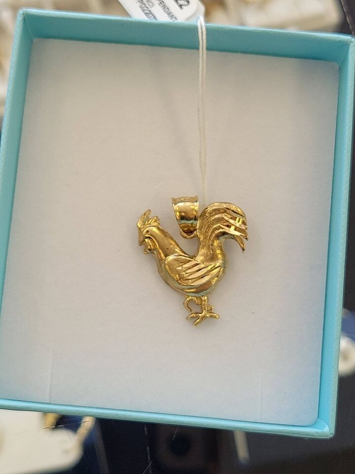 10kt Yellow Gold Rooster Pendant