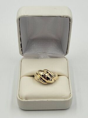 10kt Yellow Gold Dimple Dome Style Ladies Ring Size 8