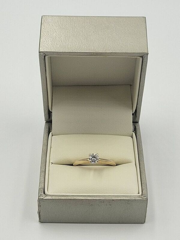 14kt Yellow Gold 20pt Round Diamond Ring Size 6