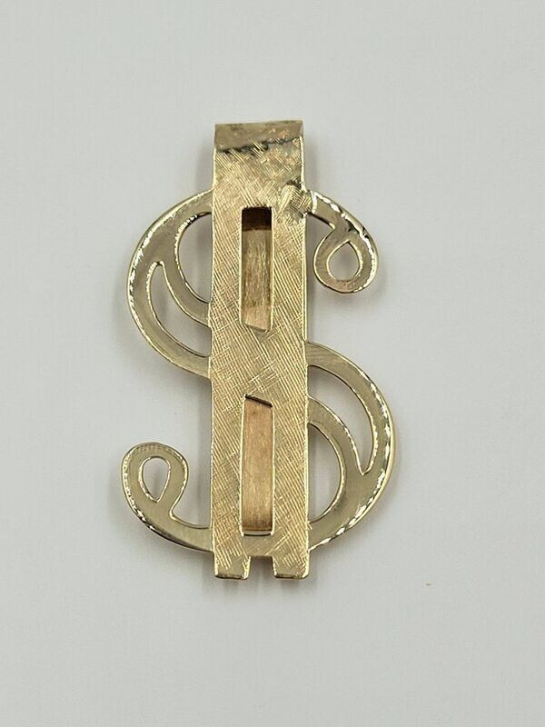 14kt Yellow Gold Dollar Sign $ Money Clip