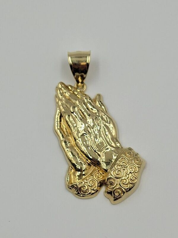 10kt Yellow Gold Praying Hands Pendant
