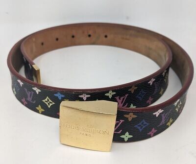 Louis Vuitton Multicolor Black Monogram Belt 90/36