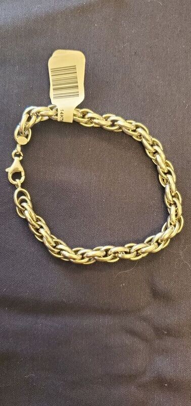 14kt White Gold 7.5" 5mm Weaved Link Bracelet