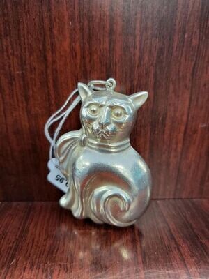 Sterling Silver 925 Large Cat Pendant