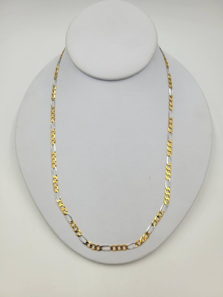 10kt Yellow & White Gold 20 10kt Yellow & White Gold 20" 5mm Figaro Necklace