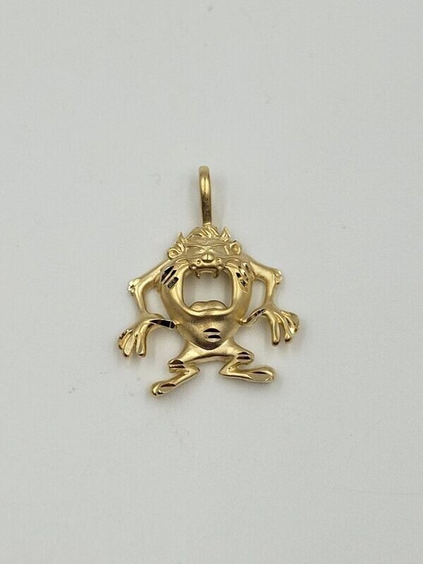 14kt Yellow Gold Tasmanian Devil Taz Pendant