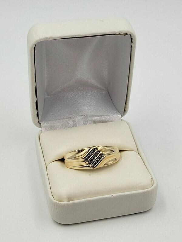 10kt Yellow Gold Men's Diamond Ring Size 12 1/2