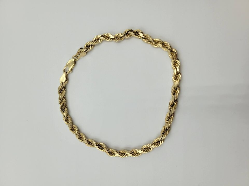 10kt Yellow Gold 8 3/4" 4mm Rope Bracelet