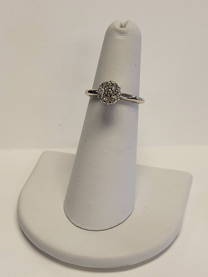 14kt White Gold Small Diamond Cluster Ring Size 5 3/4