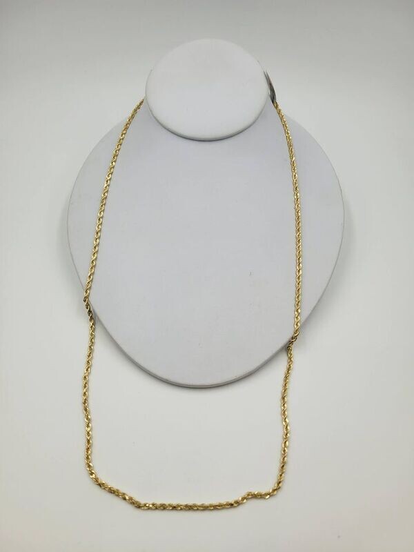 10kt Yellow Gold 27" 3mm Rope Chain Necklace