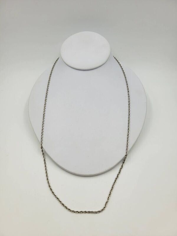 14kt White Gold 24" 3mm Rope Chain