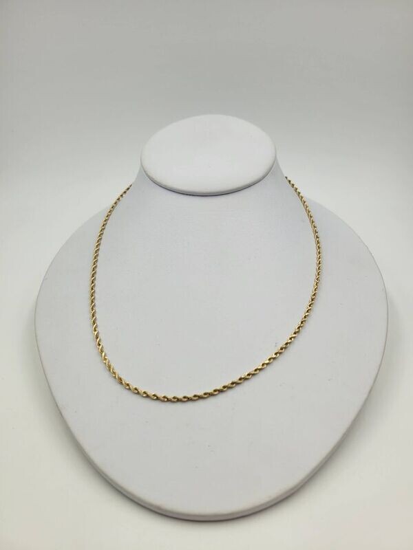 14kt Yellow Gold 18" 2mm Rope Chain
