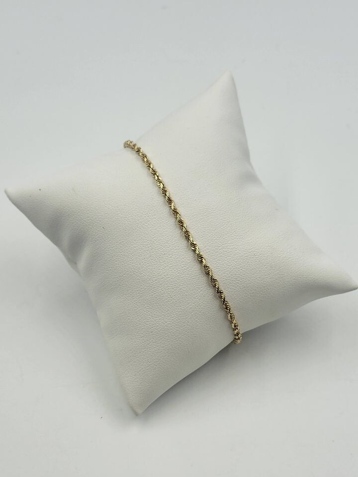 14kt Yellow Gold 7 3/4" 2mm Rope Bracelet