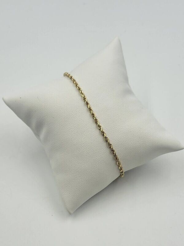 14kt Yellow Gold 7 3/4" 2mm Rope Bracelet