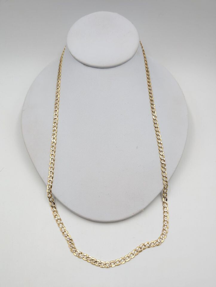 14kt Yellow & White Gold 24" 6mm Curb Link Necklace