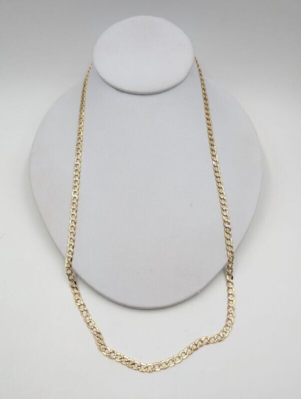 14kt Yellow & White Gold 24" 6mm Curb Link Necklace