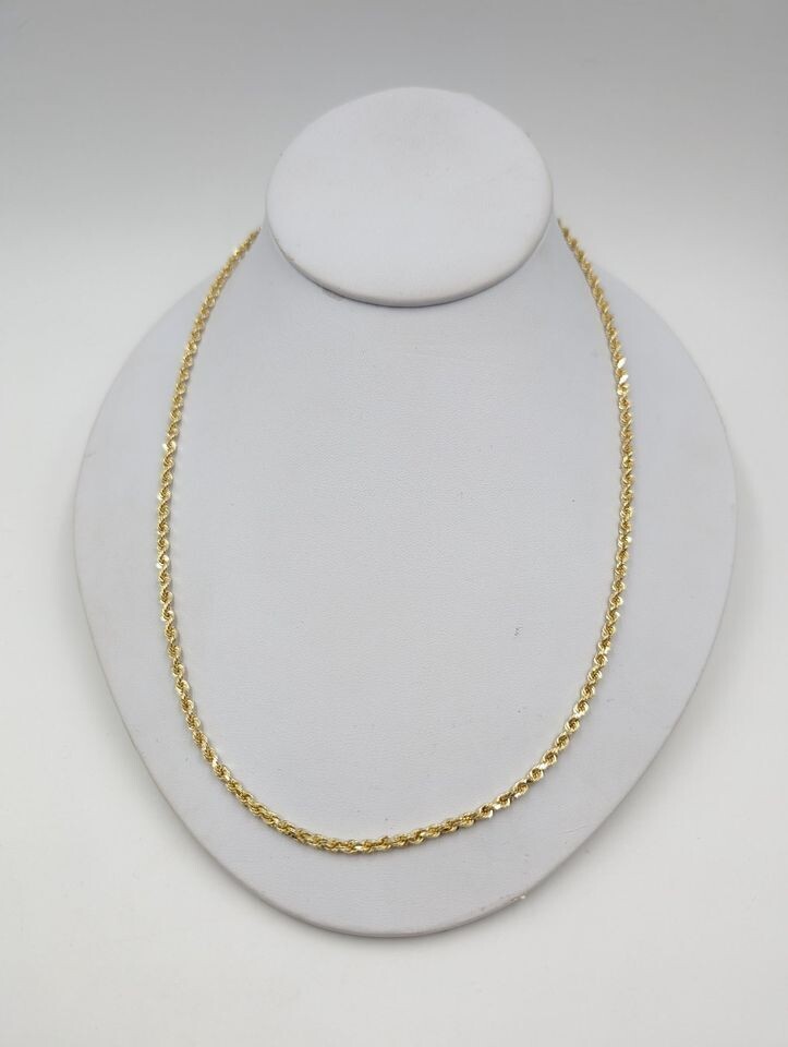 10kt Yellow Gold 20 10kt Yellow Gold 20" 3mm Rope Link Necklace