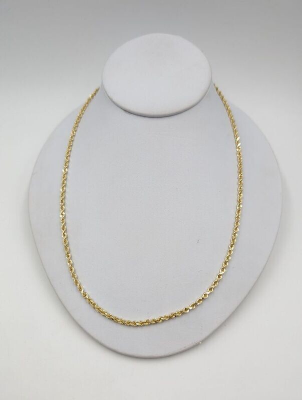 10kt Yellow Gold 20" 3mm Rope Link Necklace