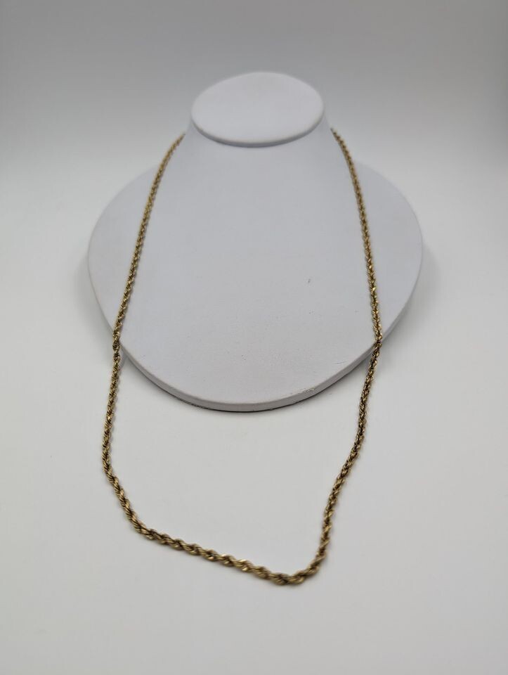 10kt Yellow Gold 27" 3mm Rope Link Necklace