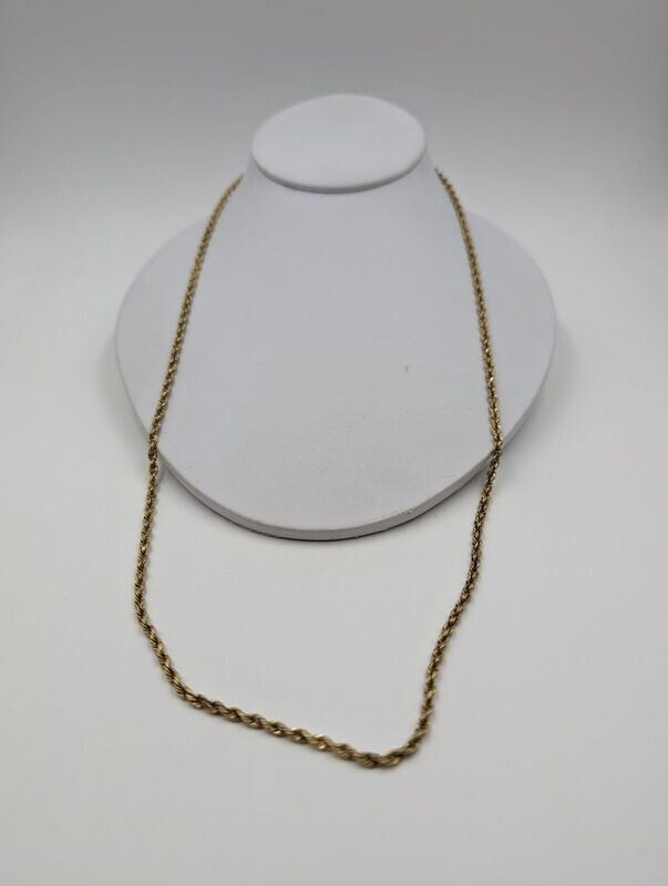 10kt Yellow Gold 27" 3mm Rope Link Necklace