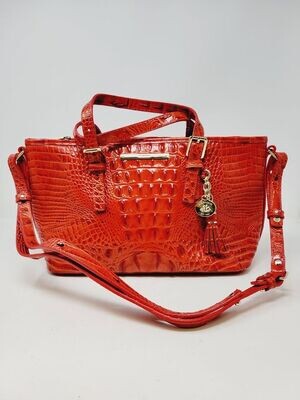Brahmin Mini Asher Melbourne Red Tote Handbag