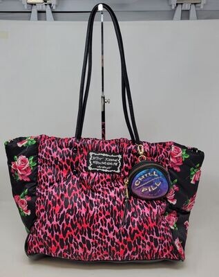 Betsey Johnson Pink Cheetah & Roses Handbag