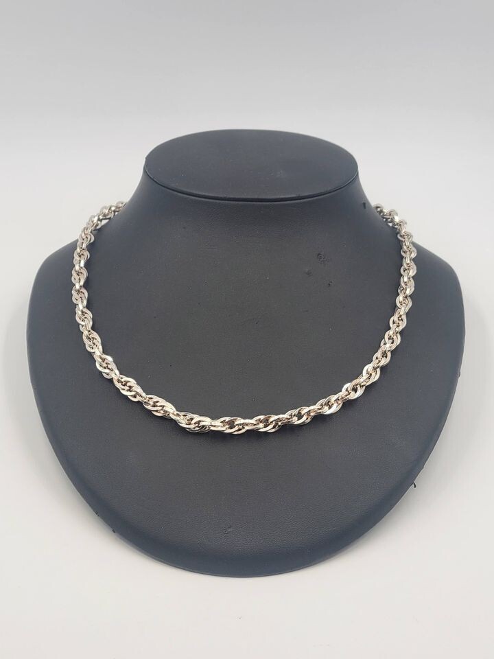 Sterling Silver 20" Large Step Rope Chain