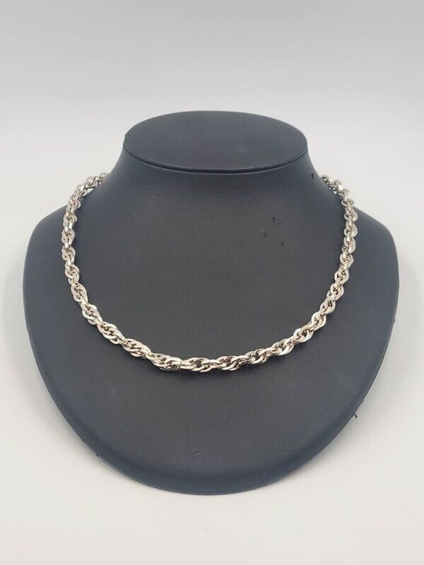 Sterling Silver 20" Large Step Rope Chain