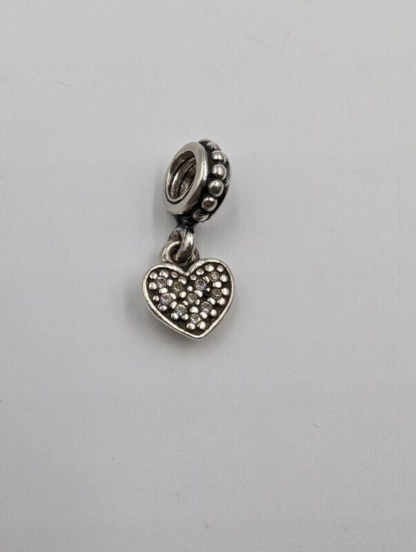 Pandora Pave Heart Charm w/ CZs