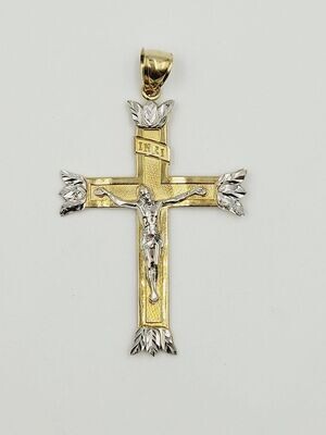 10kt Yellow & White Gold Crucifix Pendant