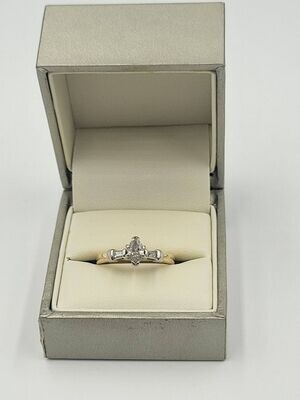 14kt Yellow & White Gold Marquise Diamond Ring Size 7