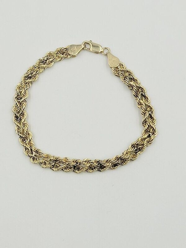 10kt Yellow Gold 7" Double Rope Bracelet