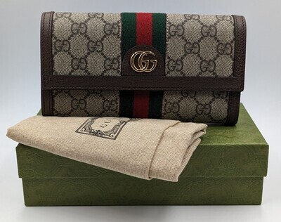 Gucci Ophidia Continental GG Wallet w/ Box & COA