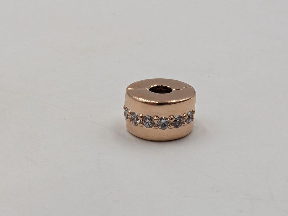 Pandora Sparkling Row Spacer Charm Rose Gold Tone Pandora Sparkling Row Spacer Charm Rose Gold Tone