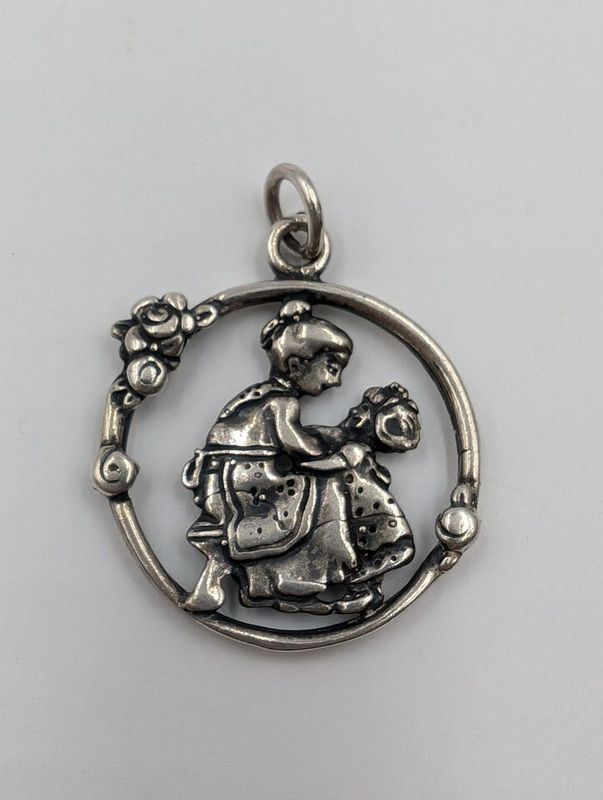 Sterling Silver Mary Engelbreit Mother & Daughter Charm Pendant