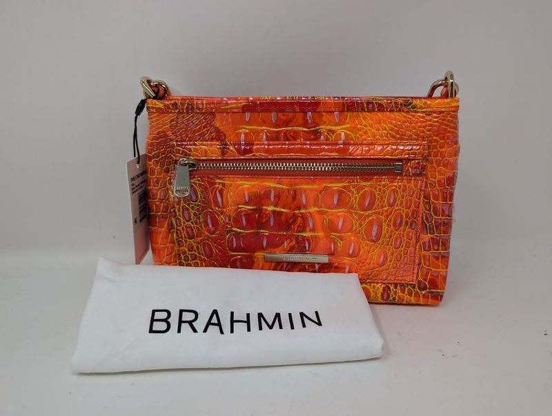 Brahmin Vida Spicy Orange Crossbody Handbag