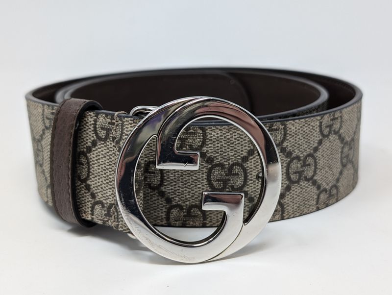 Gucci Interlocking G Buckle Signature Belt Size 90