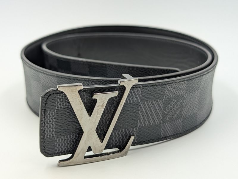 Louis Vuitton Initials Damier Graphite Belt M0213 Size 85