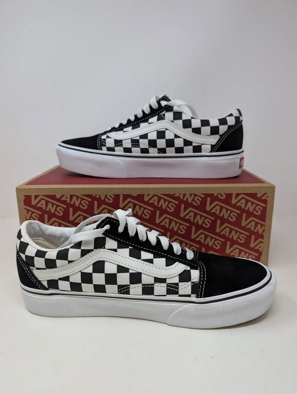 Vans Old Skool Platform Checkerboard Sneakers Size 8.5 Men's