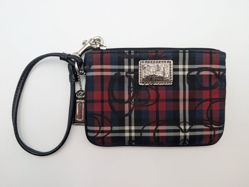 Vintage Coach Plaid Tartan Wristlet Wallet