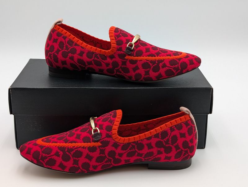 Coach Fiery Red Harling Knit Loafer Women's Size 7.5 B