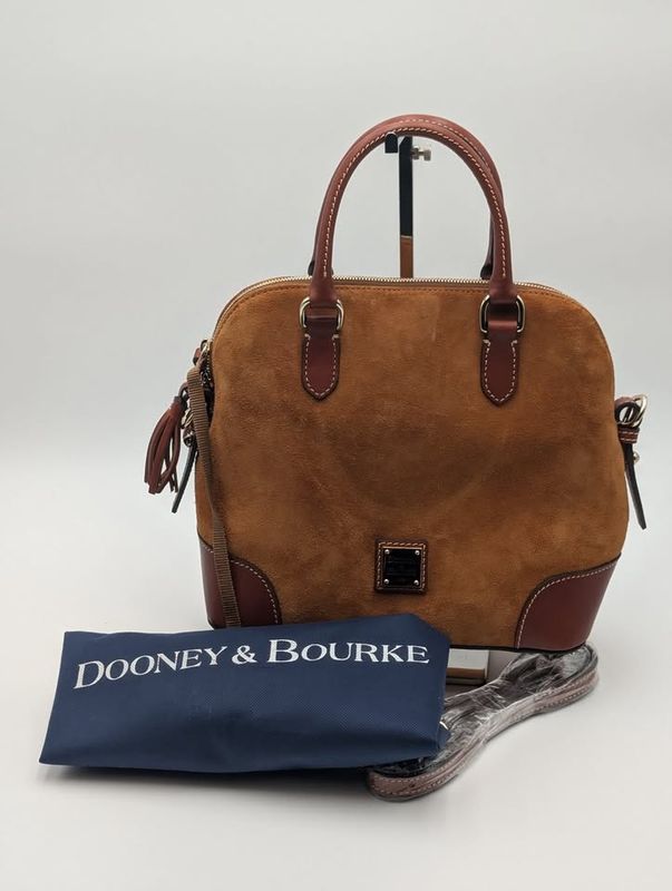 Dooney & Bourke Suede Domed Suede Satchel Handbag