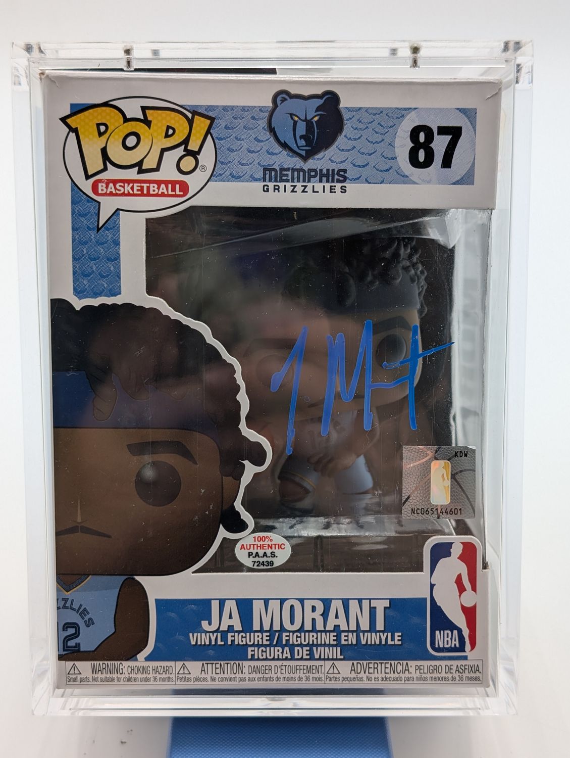 Funko Pop! Basketball - 87 - Memphis Grizzlies - Ja Morant - PAAS Cert Autographed w/ Case Funko Pop! Basketball - 87 - Memphis Grizzlies - Ja Morant - PAAS Cert Autographed w/ Case